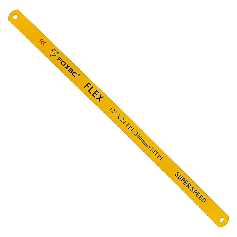FOXBC Hacksaw Replacement Blade 12 inch 24 TPI, High Speed Hack Saw Blade Carbon Strength Steel, 10-Pack - Image 2